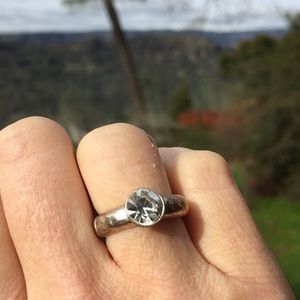 Silpada Stretch Sterling Silver CZ Ring